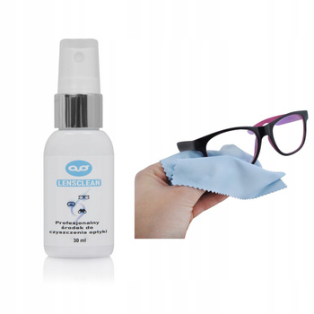 LensClean Zestaw do czyszczenia okularów i ekranów środek 30ml i ściereczka