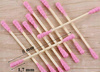 HIGIENICZNE PATYCZKI DO USZU 100 sztuk drewniane kosmetyczne różowe