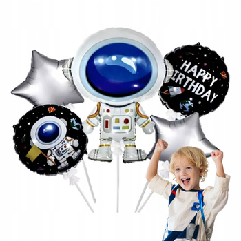 ZESTAW BALONÓW ASTRONAUTA urodzinowe przyjęcia dla dzieci 5elementów