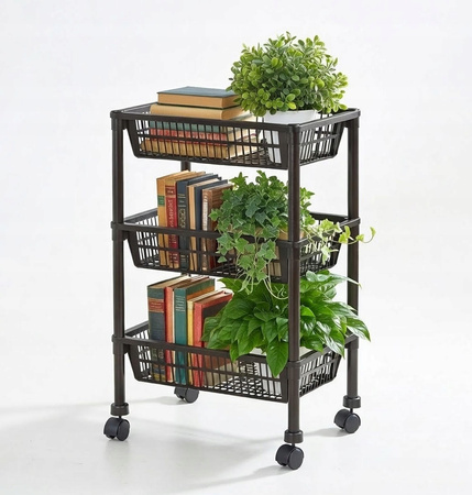 REGAŁ ŁAZIENKOWY KUCHENNY uniwersalny organizer na kółkach 3 półki szafka