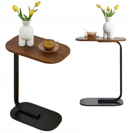 STOLIK KAWOWY POMOCNICZNY BOCZNY NOCNY KSZTAŁT LITERY C DO SALONU