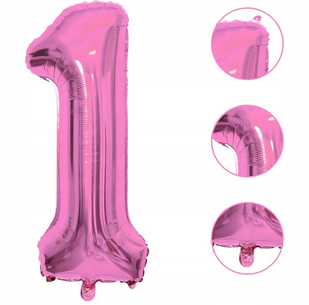 ZESTAW BALONÓW ROCZEK różowy balony na przyjęcie urodzinowe imprezę 5ele