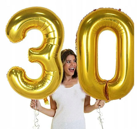 Balon foliowy cyfra 8 urodziny rocznica wytrzymały złoty OGROMNY 100cm