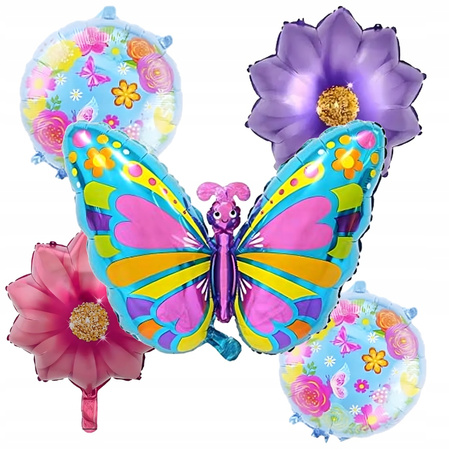 ZESTAW BALONÓW MOTYLKI balony na przyjęcie urodzinowe imprezę 5ele