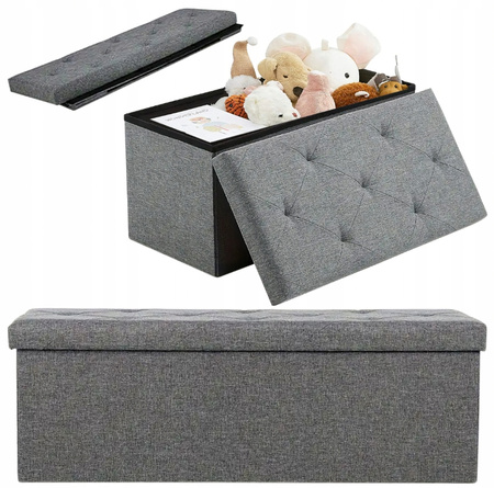 DUŻA PUFA POJEMNIK SCHOWEK SIEDZISKO na ubrania zabawki rzeczy SKRZYNIA