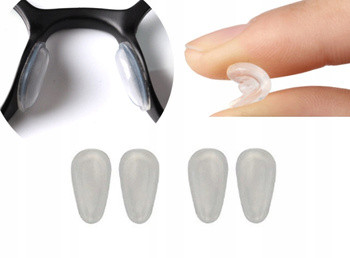 NOSKI DO OKULARÓW kształt łzy 2 pary łezki antypoślizgowe 4 szt bezbarwne