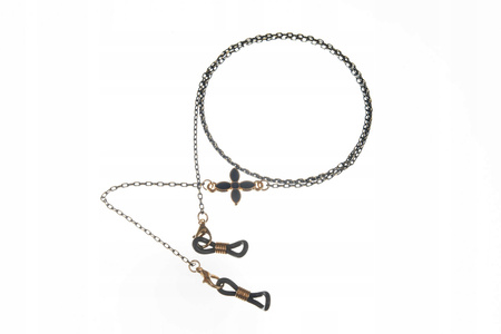 ŁAŃCUSZEK DO OKULARÓW z kwiatkiem zawieszka ozdobna sznureczek