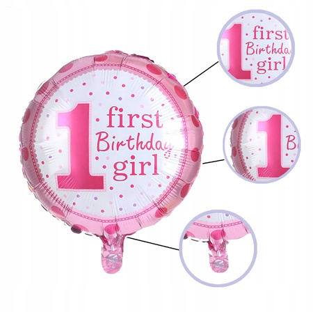 ZESTAW BALONÓW ROCZEK różowy balony na przyjęcie urodzinowe imprezę 5ele