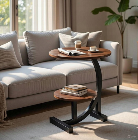 STOLIK KAWOWY PODWÓJNY okrągły boczny pomocniczy do salonu narożny