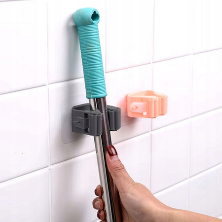 ŚCIENNY UCHWYT WIESZAK SAMOPRZYLEPNY NA MOPY MIOTŁY SZCZOTKI NARZĘDZIA