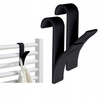 HACZYK WIESZAK NA GRZEJNIK KALORYFRT HACZYKI NA RĘCZNIKI CZARNE 2 SZTUKI