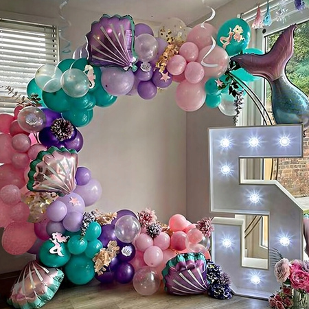 BALONOWA GIRLANDA ZESTAW BALONÓW URODZINOWYCH syrenka 97ele