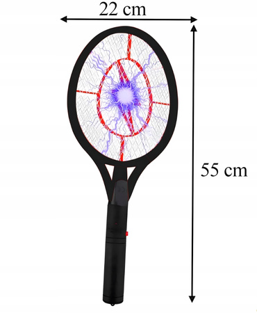 ELEKTRYCZNA ŁAPKA PALETKA NA MUCHY OWADY na baterie packa na komary