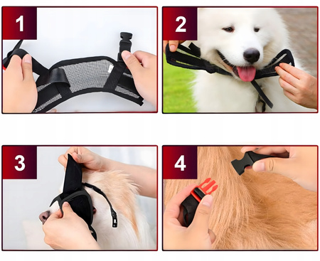 MATERIAŁOWY KAGANIEC DLA PSA z siatką fizjologiczny nylonowy M Bezpieczny