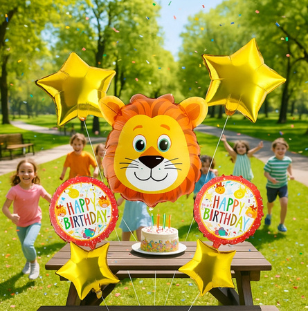 ZESTAW BALONÓW SAFARI balony na przyjęcie urodzinowe imprezę 5ele