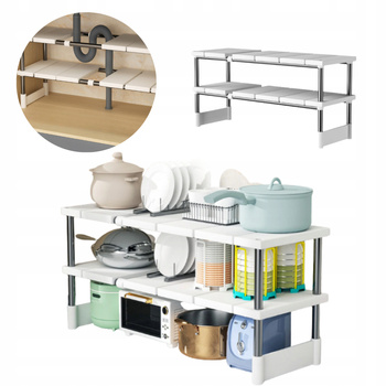 ORGANIZER PÓŁKA DO SZAFKI KUCHENNEJ 2 poziomy pod zlew regał do szafki blat