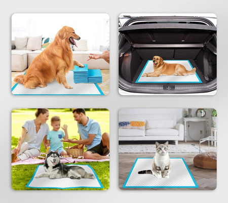 PODKŁADY HIGIENICZNE MATY DLA PSA NAUKA SIKANIA L 60x60 cm pojemne 50 SZTUK