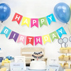 Baner urodzinowy HAPPY BIRTHDAY kolorowy flagi dekoracja girlanda