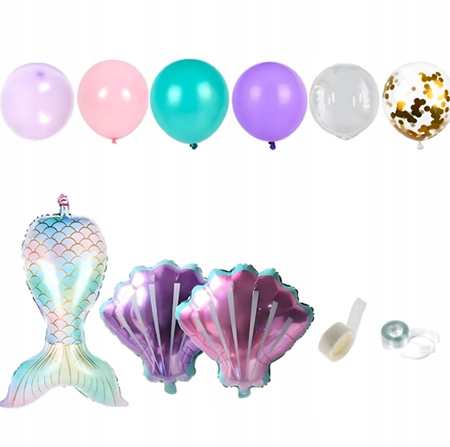 BALONOWA GIRLANDA ZESTAW BALONÓW URODZINOWYCH syrenka 97ele