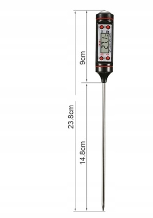 KUCHENNY TERMOMETR DO MIĘS SZPILOKOWY ELEKTRONICZNY WYŚWIETLACZ LED SONDA