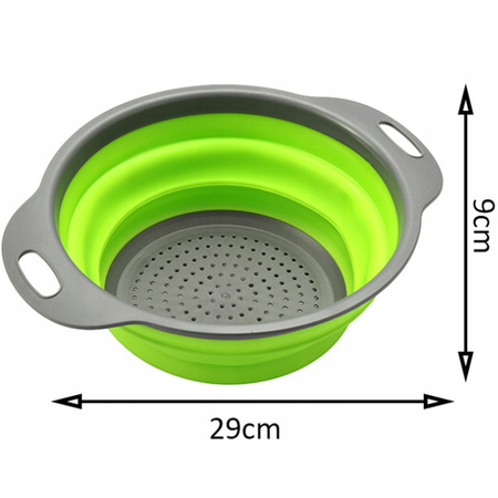 SILIKONOWY DURSZLAK składany z uchwytami kuchenny ociekacz kempingowe sitko