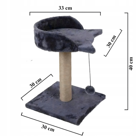 DRAPAK SŁUPER DLA KOTA legowisko do drapania dla kotów kociąt z piłeczką