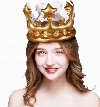 NADMUCHIWANA KORONA URODZINOWA ZŁOTA REKAWIZYT IMPREZA PANIEŃSKI URODZINY