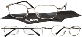 OKULARY KOREKCYJNE MOCNE METALOWE plus dwa +2,00 DO CZYTANIA