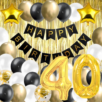 ZESTAW BALONÓW 40 kurtyna balony na przyjęcie urodzinowe czterdziestka