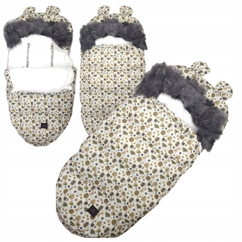 ŚPIWOREK DO WÓZKA FOTELKIKA GONDOLI Z USZAMI niemowlęcy 100cm ocieplany