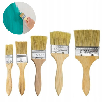 ZESTAW PĘDZLI MALARSKICH do malowania ścian mebli pędzle 5 sztuk