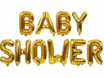 NAPIS Z BALONÓW 40cm BABY SHOWER dekoracja na przyjęcie bociankowe złoty