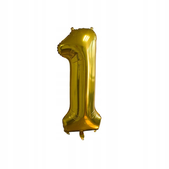 Balon foliowy cyfra 1 urodziny rocznica wytrzymały złoty OGROMNY 100cm