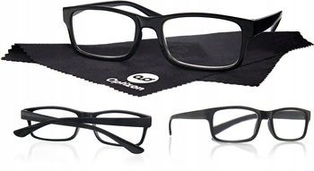 OKULARY KOREKCYJNE OPTIZON +3,00 plus trzy czarne DO CZYTANIA