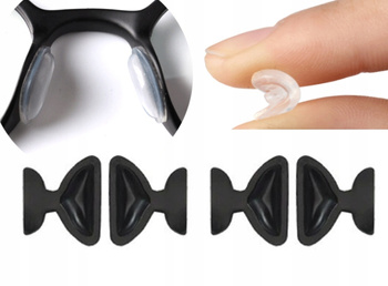 NOSKI DO OKULARÓW kształt motylki 2 pary antypoślizgowe 4 szt czarny