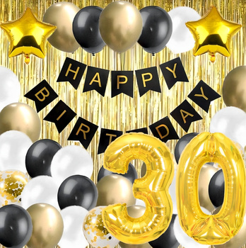 ZESTAW BALONÓW 30 kurtyna balony na przyjęcie urodzinowe trzydziestka