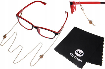 ŁAŃCUSZEK DO OKULARÓW złoty Z KAMIENIAMI zawieszka ozdobna sznureczek