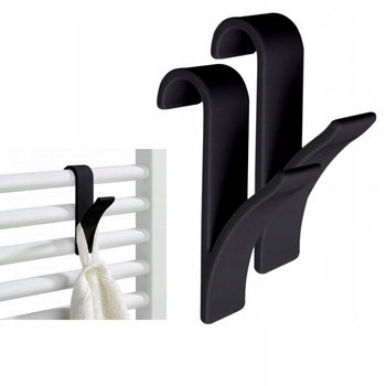 HACZYK WIESZAK NA GRZEJNIK KALORYFRT HACZYKI NA RĘCZNIKI CZARNE 2 SZTUKI