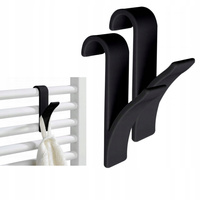 HACZYK WIESZAK NA GRZEJNIK KALORYFRT HACZYKI NA RĘCZNIKI CZARNE 2 SZTUKI